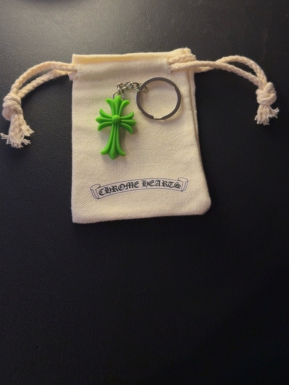 Chrome Hearts Green Cross Keychain - Women's Jewelry Accessory